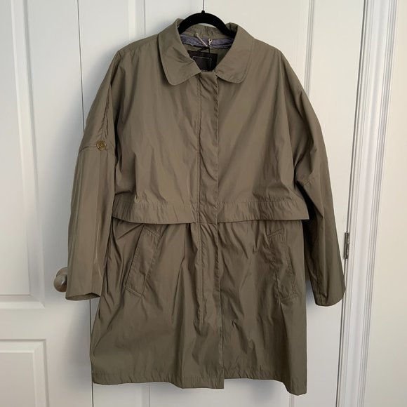 Geox Respira Parka Pisa Cape Jacket Deep Olive Green Size 12 - Picture 5 of 15